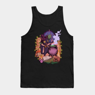 Witchcore - at the cauldron stands the witch cat Tank Top